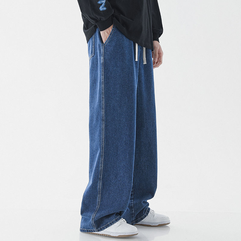 Men's Casual Loose Fit Straight Cotton Jeans