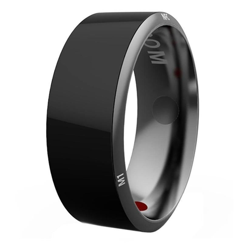 Black Technology Titanium Steel Smart Bluetooth Ring with Temperature and NFC - Sizes 6-12