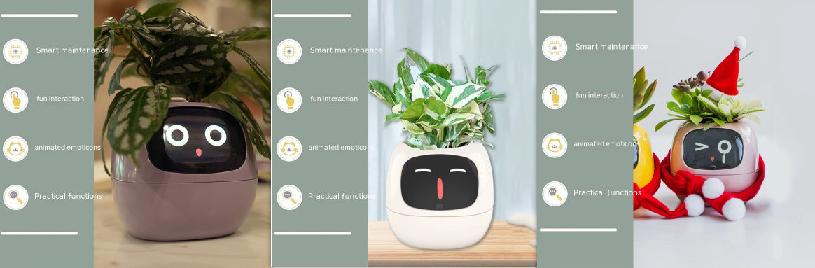 Smart Planter with 7 Sensors & AI Chips for Easy, Fun Plant Care – Over 49 Expressions