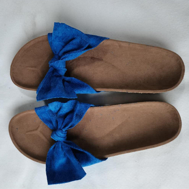 Plus Size Bow Slippers New Platform Beach Shoes Women