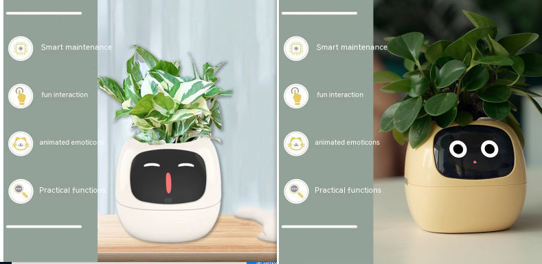 Smart Planter with 7 Sensors & AI Chips for Easy, Fun Plant Care – Over 49 Expressions