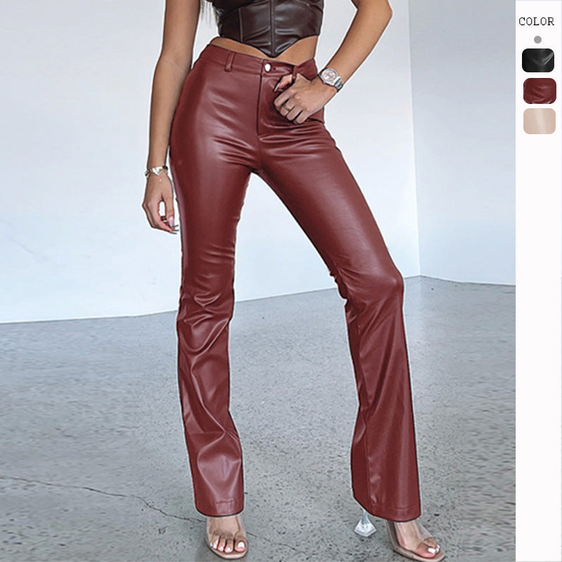 Pantalon en cuir PU haute élasticité pour femme, nouveauté tendance
