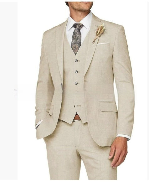 Ensemble de costume trois pièces décontracté ajusté pour homme