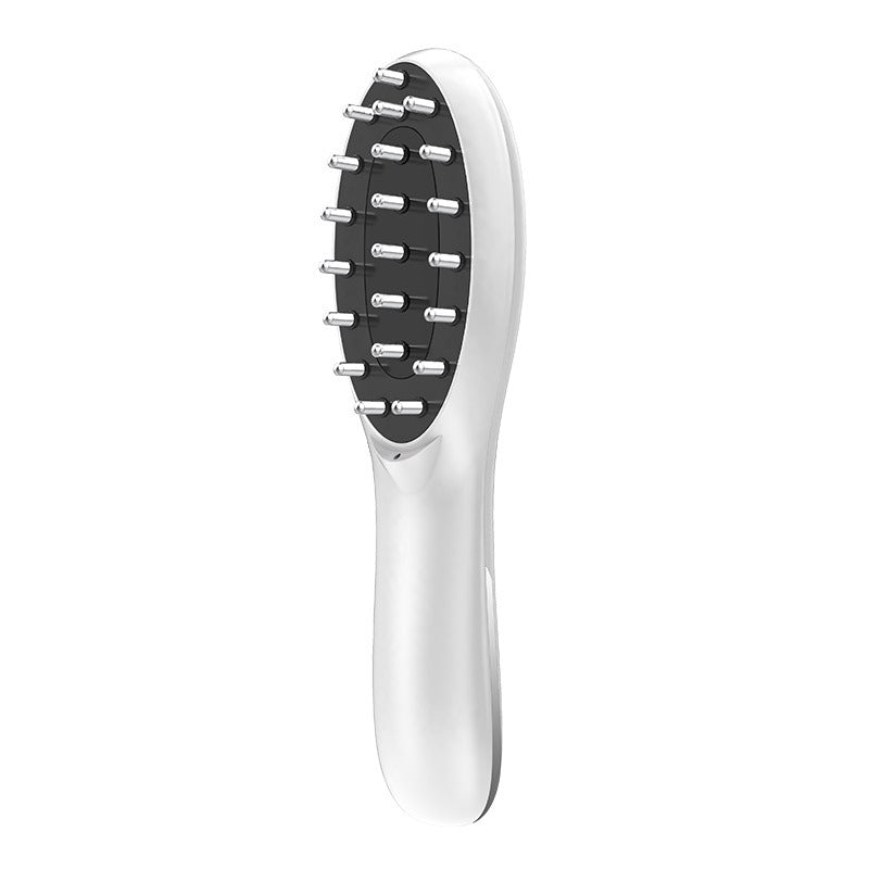 Electric Anion Hair Brush with Micro Current, Red & Blue Light, Vibration Massage - White, 198x55x35mm