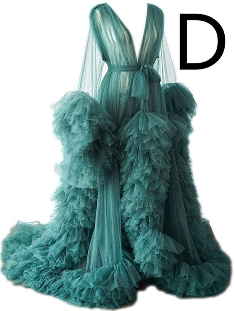 Robe longue en tulle pour femmes enceintes en fibre de polyester