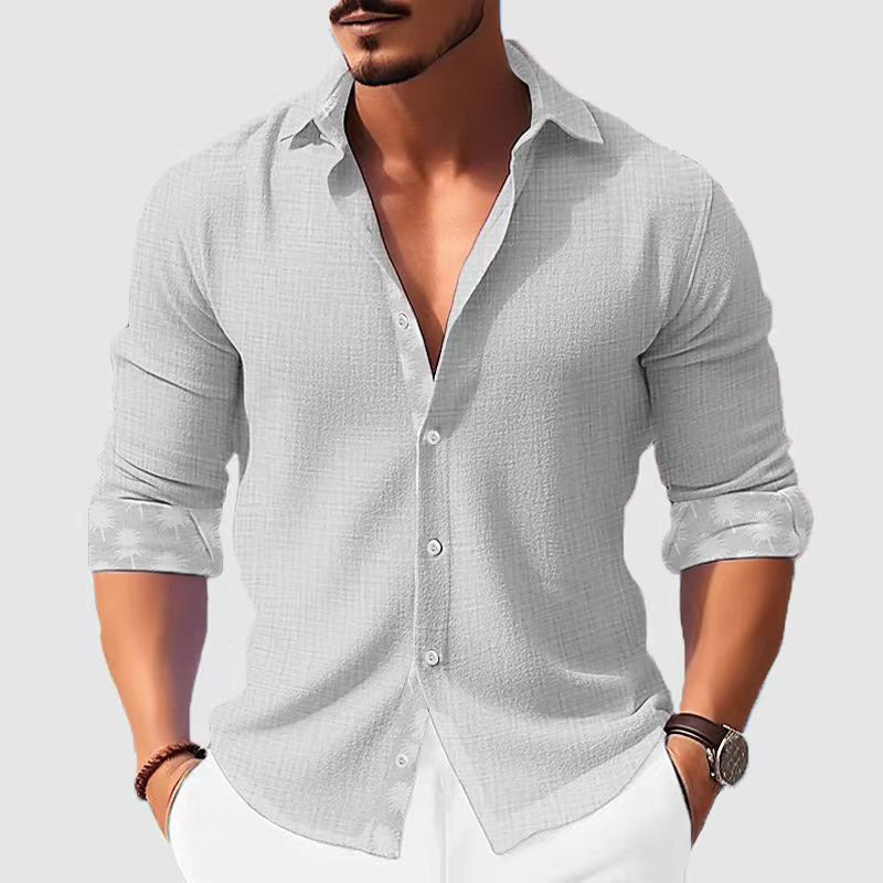 Men's Printed Floral Long Sleeve Shirt Fashion Casual Cardigan