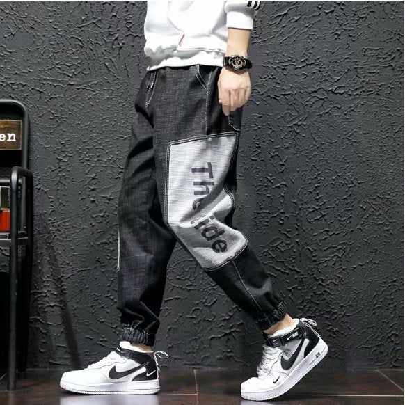 Men's Stretch Denim Leggings Elastic Waist Plus Size Harem Jeans