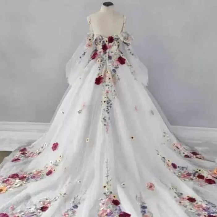 Robe de banquet exquise en fil floral