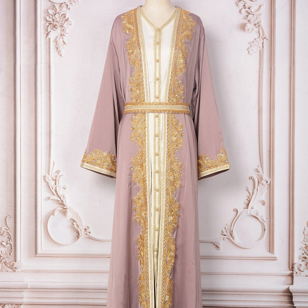 Muslim Women's Wear Beaded Two-piece Set Dress