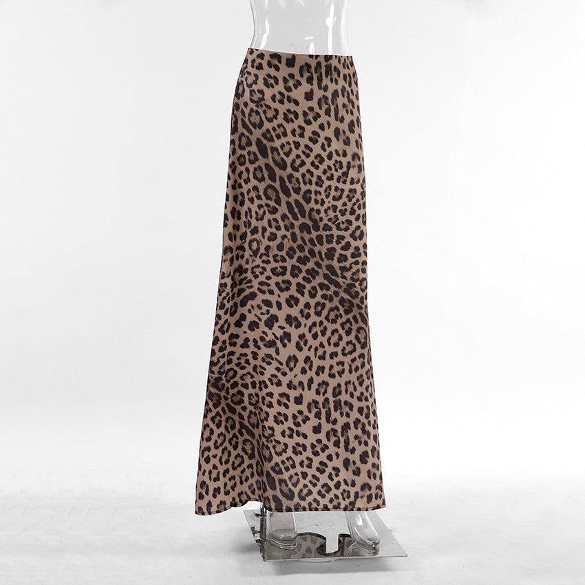 Leopard Print Mermaid Skirt for Women