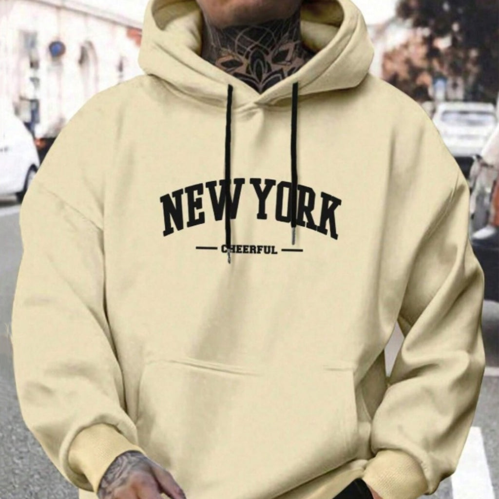 Men's Casual Retro Loose Hooded Pullover Sweater