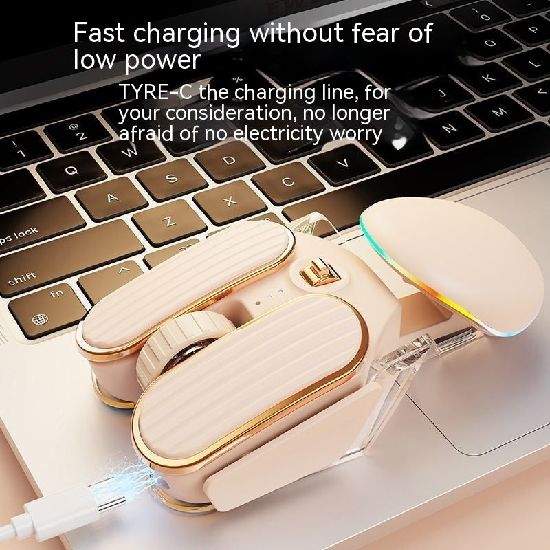 Science Fiction Wireless Bluetooth Dual-Mode Rechargeable Mute Mouse for Laptop Office