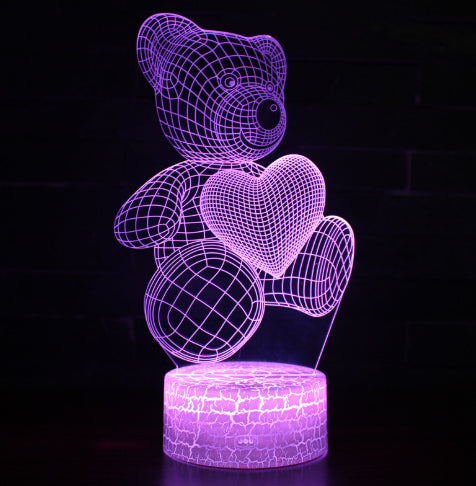مصباح ليلي LED USB ثلاثي الأبعاد من الأكريليك لديكور المنزل وغرفة النوم