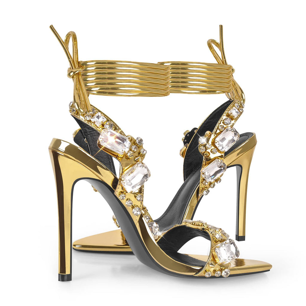 Women's Rivet Rhinestone Stiletto Heels in Multiple Colors & Sizes