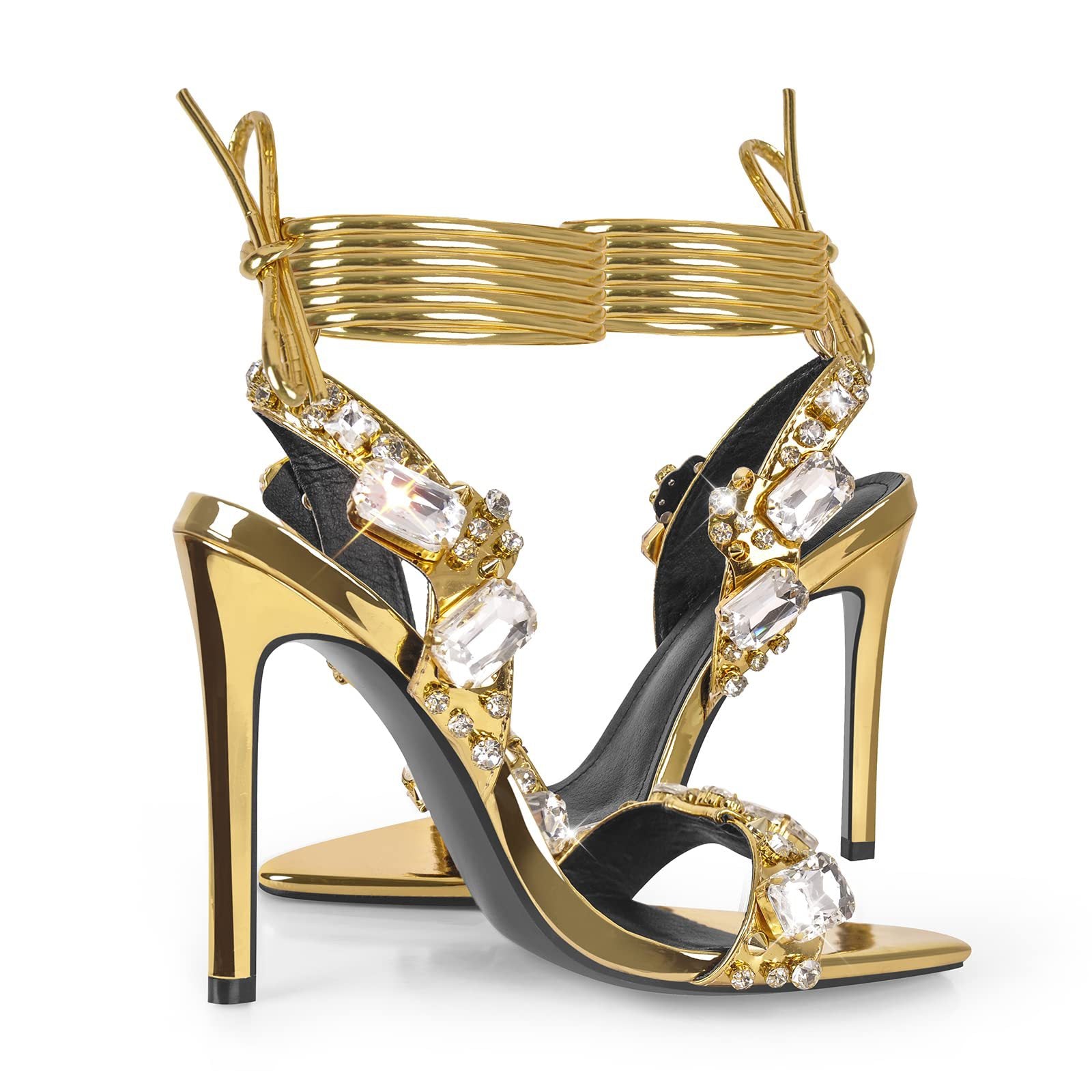 Women's Rivet Rhinestone Stiletto Heels in Multiple Colors & Sizes