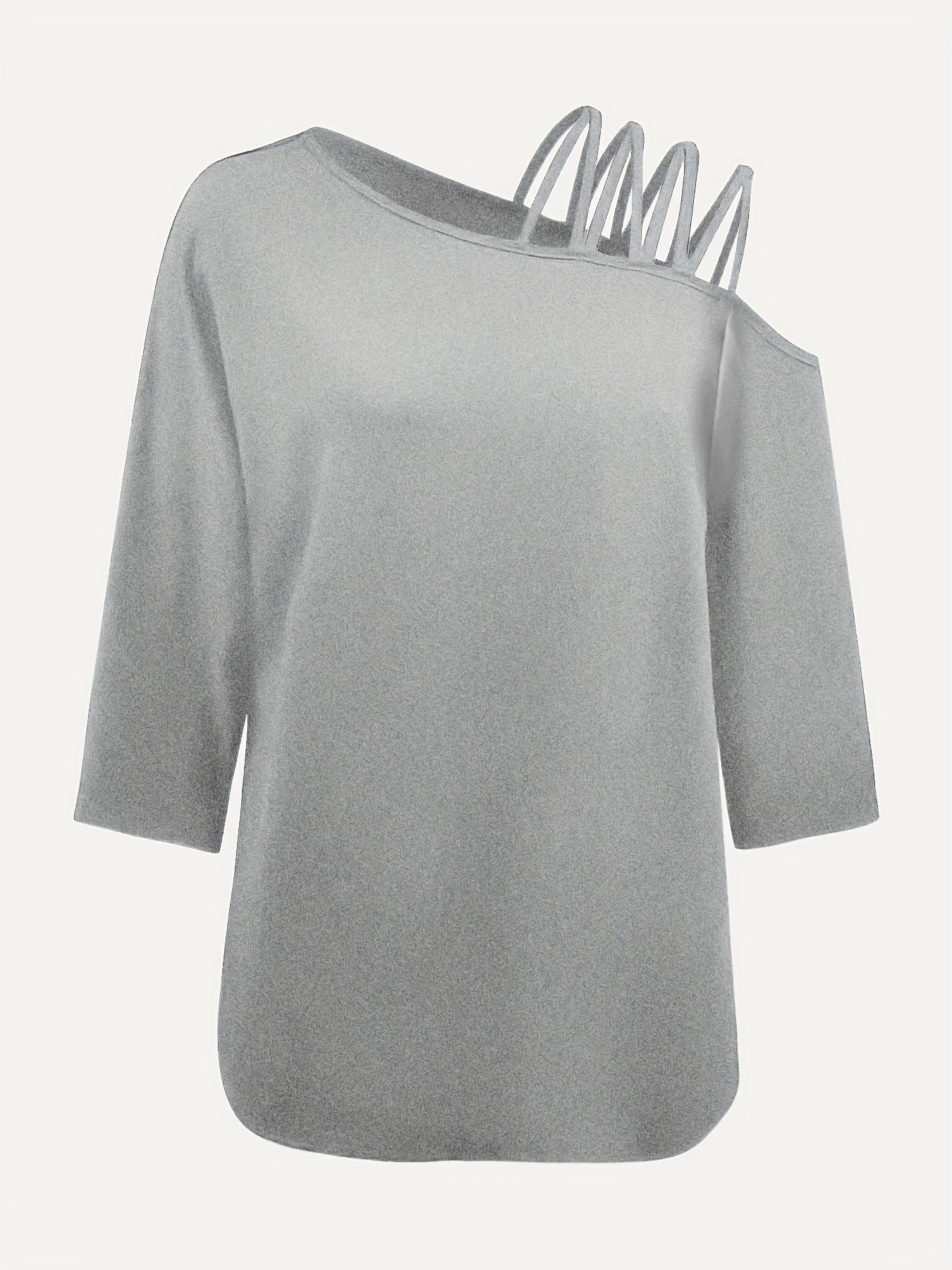 Women's Summer Off-Shoulder Loose Solid Color Top Polyester S-XXL