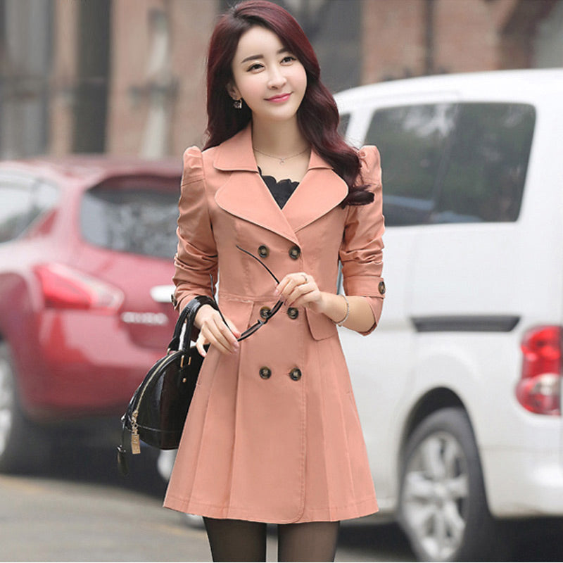 Slim British Temperament Double Breasted Long Sleeve Short Jacket