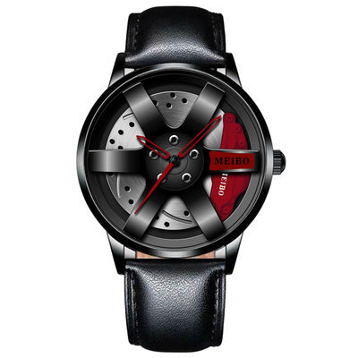 Men's Quartz Business Watch with Automatic Movement and Spiral Crown