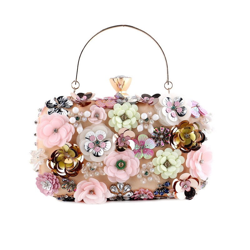 Pochette de Soirée Élégante pour Femme, Sac à Main en Bleu, Noir, Abricot