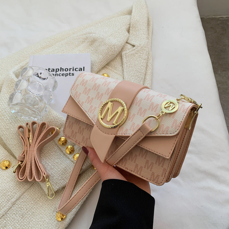 Niche Personality Printed Letter PU Shoulder Messenger Bag