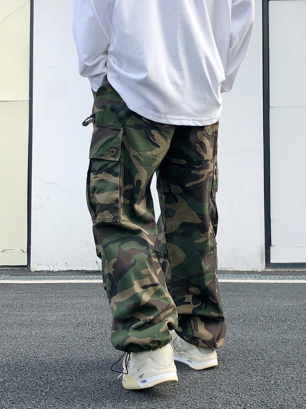 Combinaison Sarouel Hip-Hop Vert Camouflage Décontracté