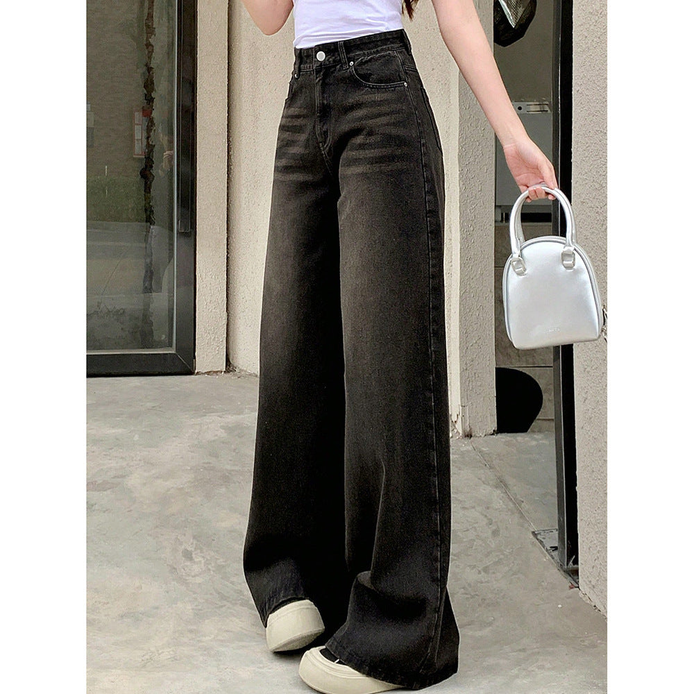 Retro High Waist Wide Leg Jeans for Women