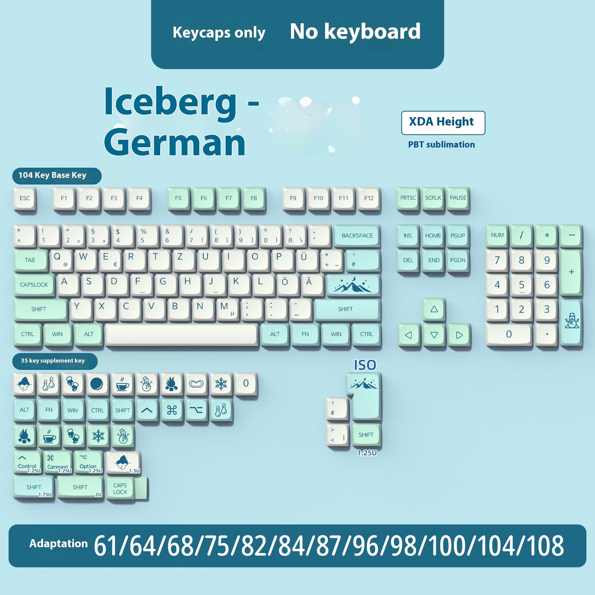 PBT Sublimation Mechanical Keyboard Keycaps Set - 136/139 Keys, Multiple Languages