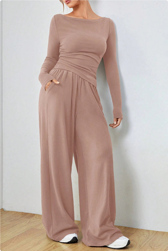 Women's Irregular Casual Long-Sleeve Suit Set