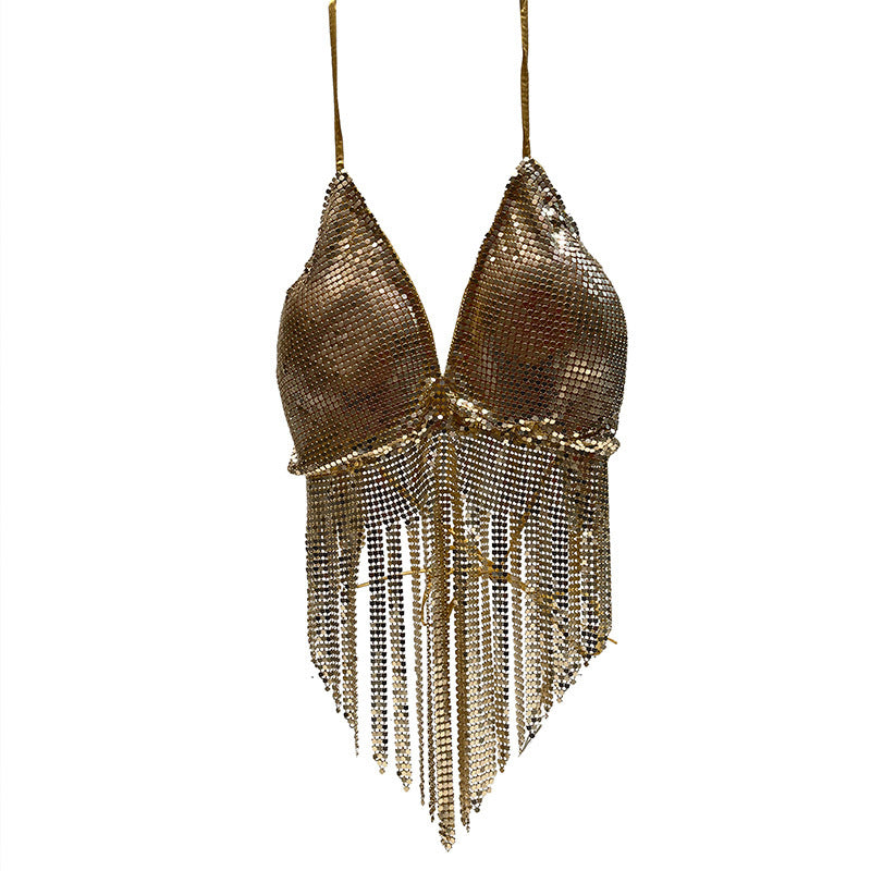 Fashion Metal Aluminum Bra Top Heavy Industry Style