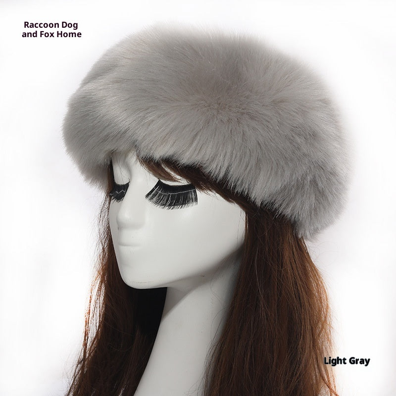 Elastic Faux Fox Fur Headband for Women – Winter Warmth & Windproof