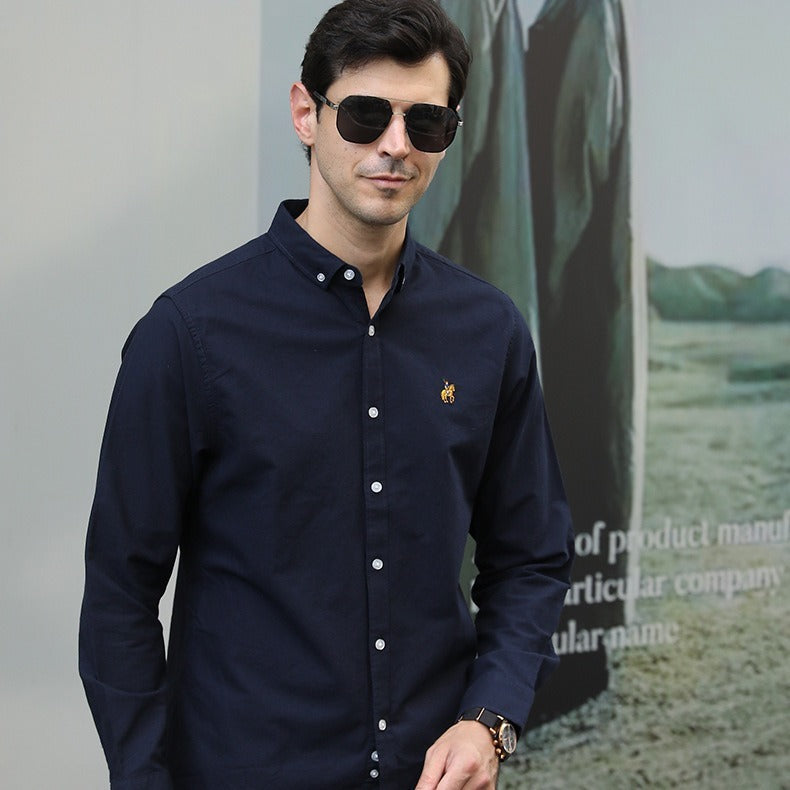 Plus Size Casual Long-Sleeve Striped Shirt for Men
