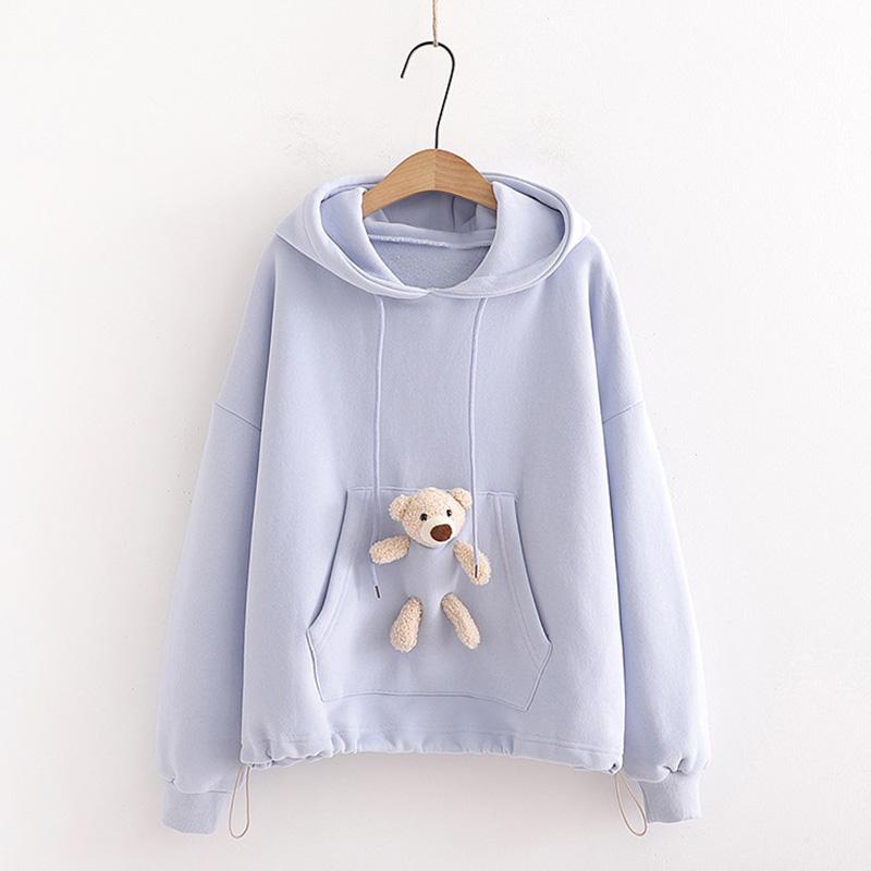 Baby Bear Plush Round Neck Warm Sweater Jacket with Hood
