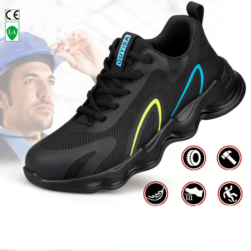 Steel Toe Work Shoes for Men Nonslip Puncture-Resistant Safety Sneakers