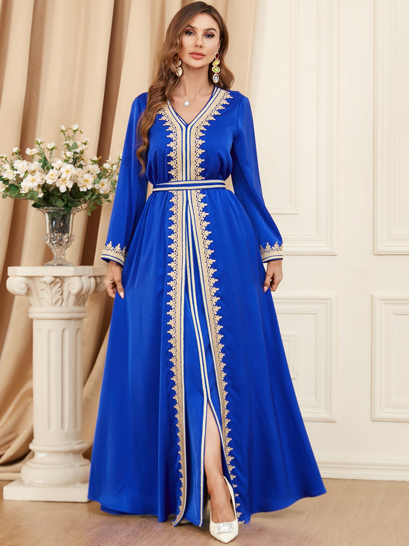 Muslim Women's Two-Piece Dress and Coat Set