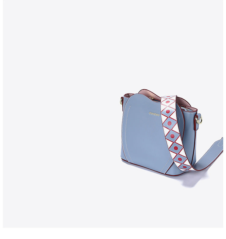 Women's Peach Heart PU Shoulder Bag Crossbody Bucket Bag