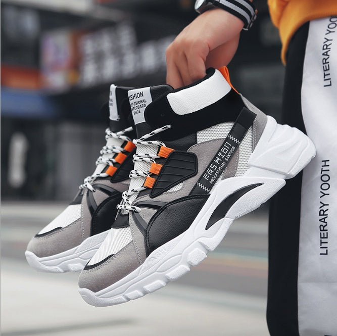 Breathable High-Top Sneakers in Green, Black & Gray, Sizes 39-44