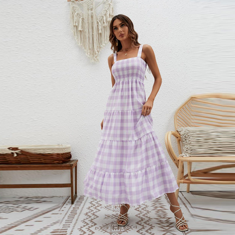 Waist-controlled Large Hem Bohemian Dress
