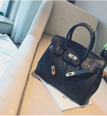 Snake Contrast Platinum Crossbody Bag Medium 31x24x15cm