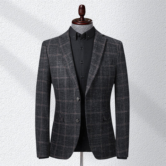 Suit slim style plaid small