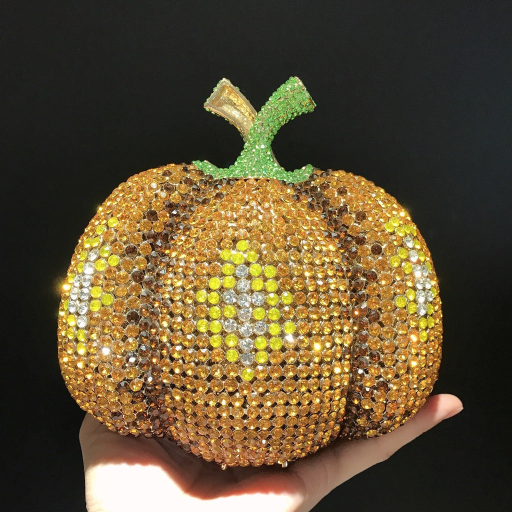 حقيبة يد بيضاوية للتجميل من Diamond Pumpkin للنساء 15.5 سم