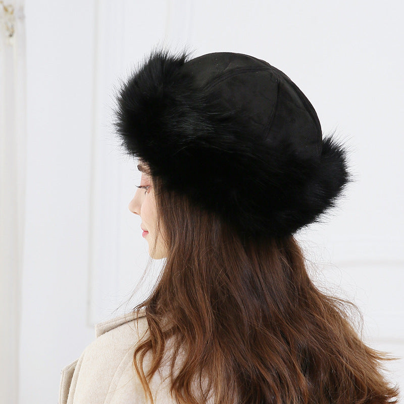 Yurt Style Plus Velvet Fox Fur Hat - One Size, Multiple Colors