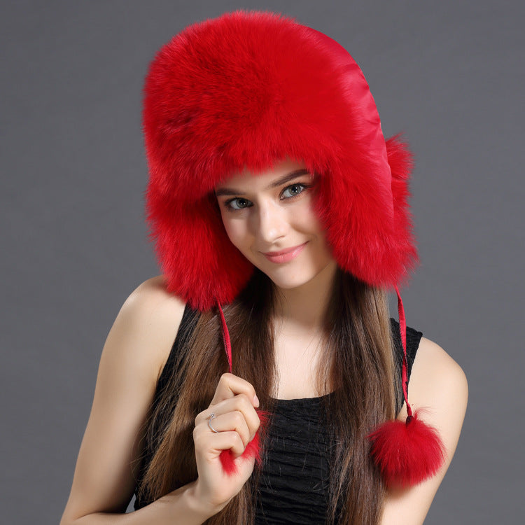 Autumn And Winter Fox Fur Lei Feng Hat Trend