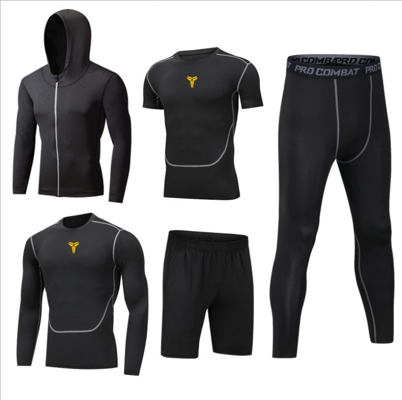 Ensemble Sport Homme Séchage Rapide à Capuche Manches Longues Pantalon Neuf Points Fitness Course à Pied