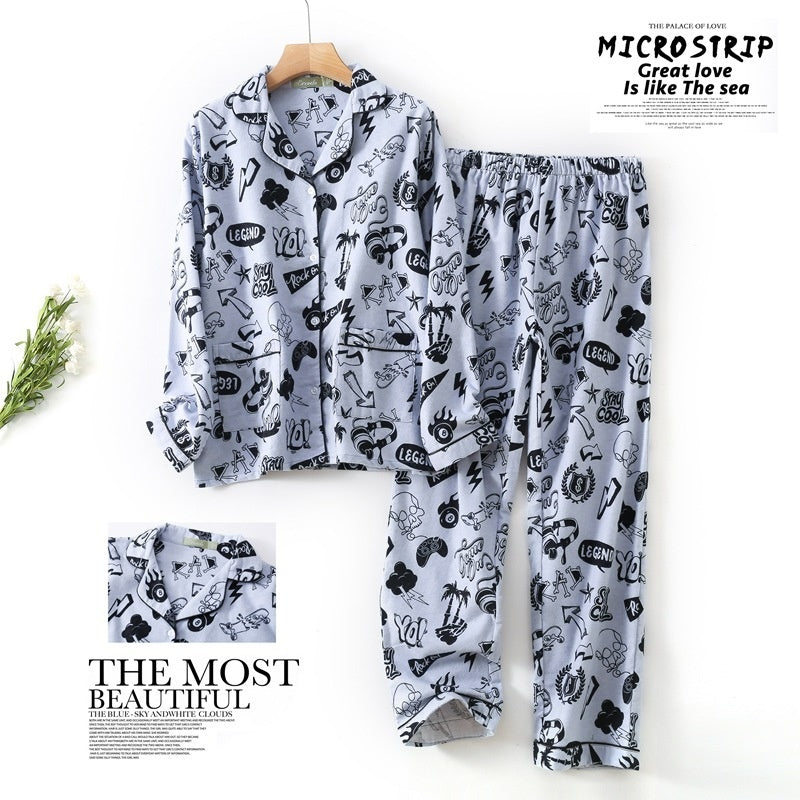 Ensemble de pyjama en flanelle à manches longues pour femme