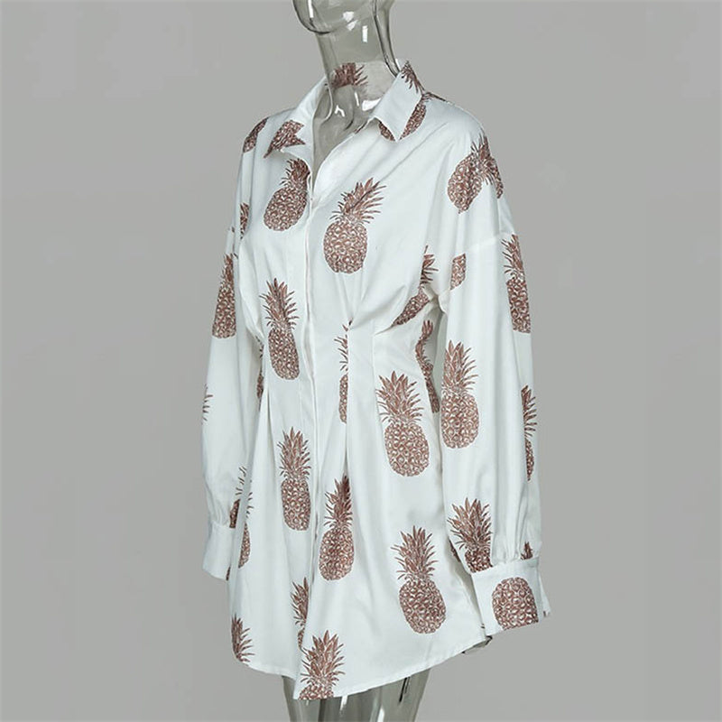 Chemise blanche en polyester à la taille