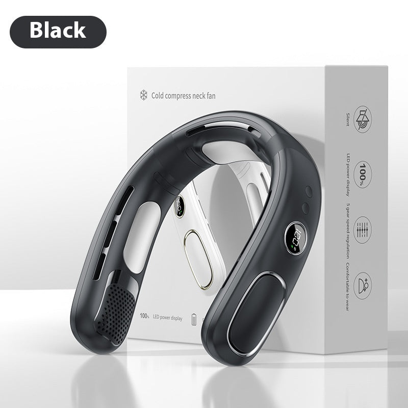 USB Charging Non-leaf Ice Compress Lazy Outdoor Portable Halter Little Fan