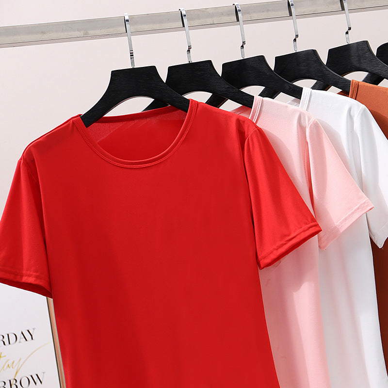 T-shirt décontracté ample blanc pur à manches courtes