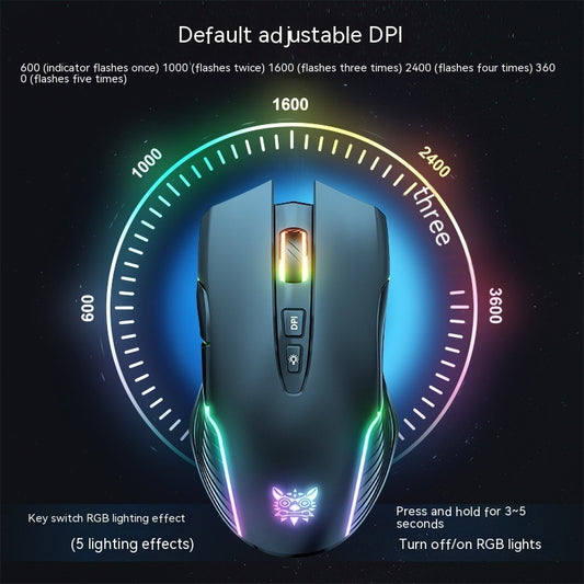 USB Charging Luminous 24g Wireless Gaming Mouse Bluetooth