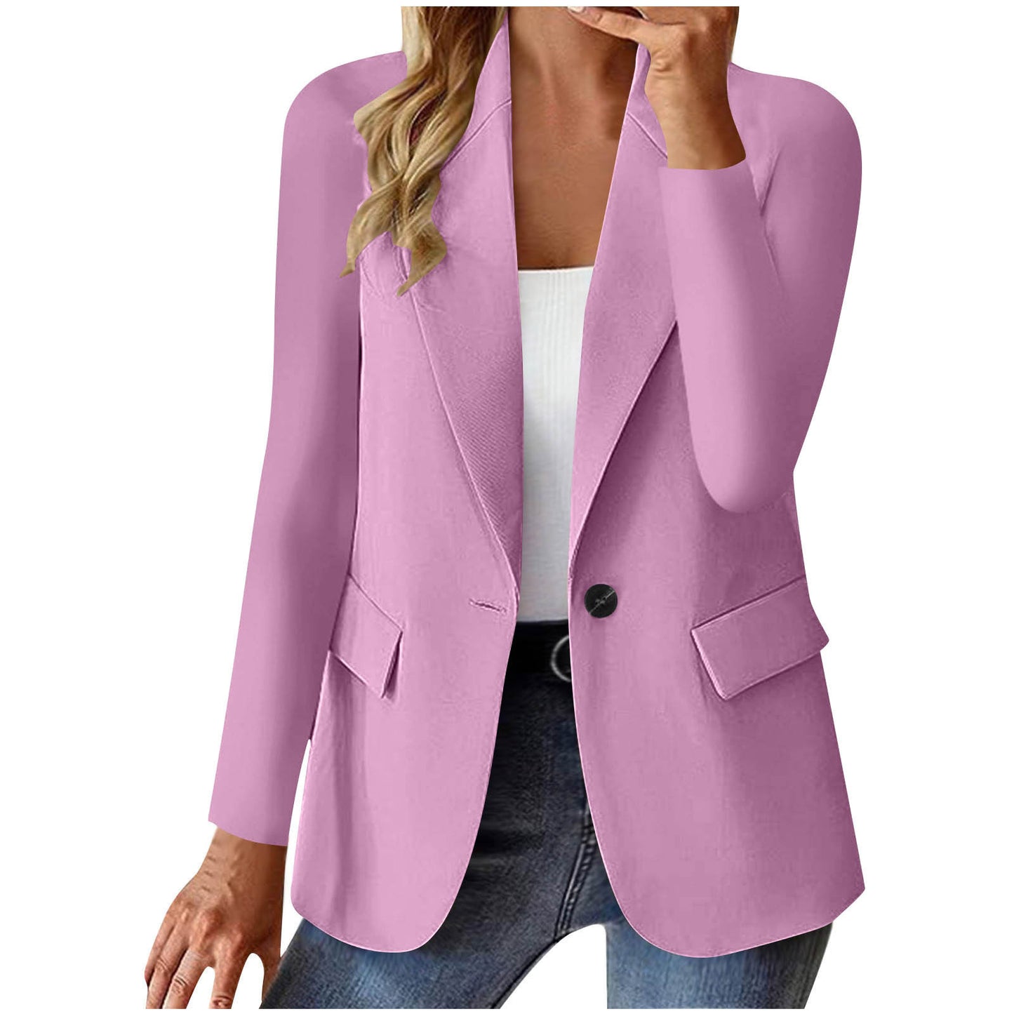 Women's Long Sleeve Solid Color Cardigan Small Suit Jacket