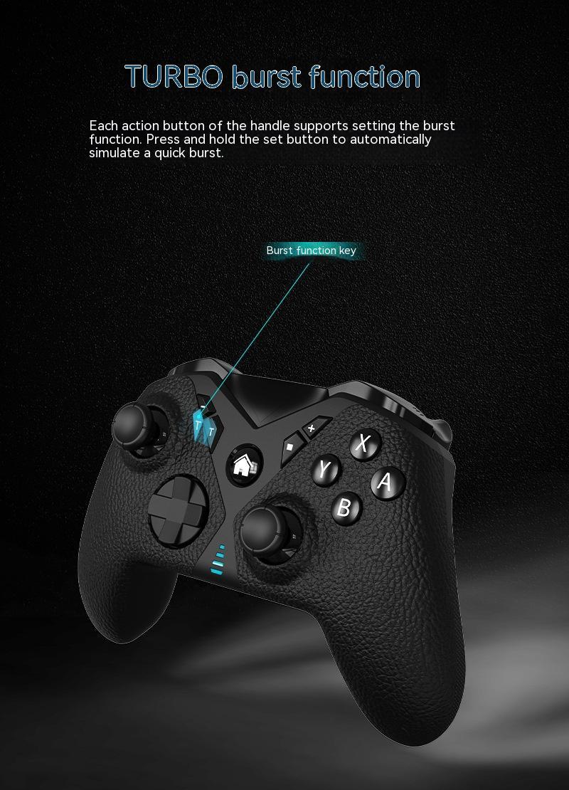 Wireless Game Controller with Leather Pattern and Type-C Interface